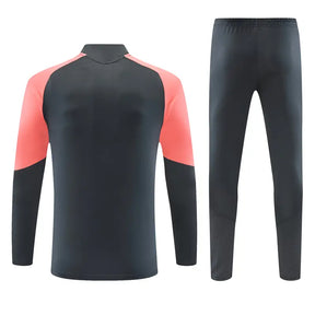 Tuta Half-zip Real Madrid 26/27 Uomo Grigio Antracite e Rosa Corallo | Tuta da Calcio