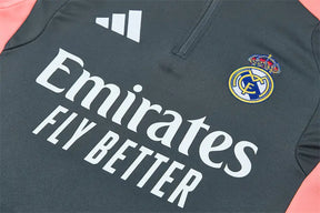 Tuta Half-zip Real Madrid 26/27 Uomo Grigio Antracite e Rosa Corallo | Tuta da Calcio